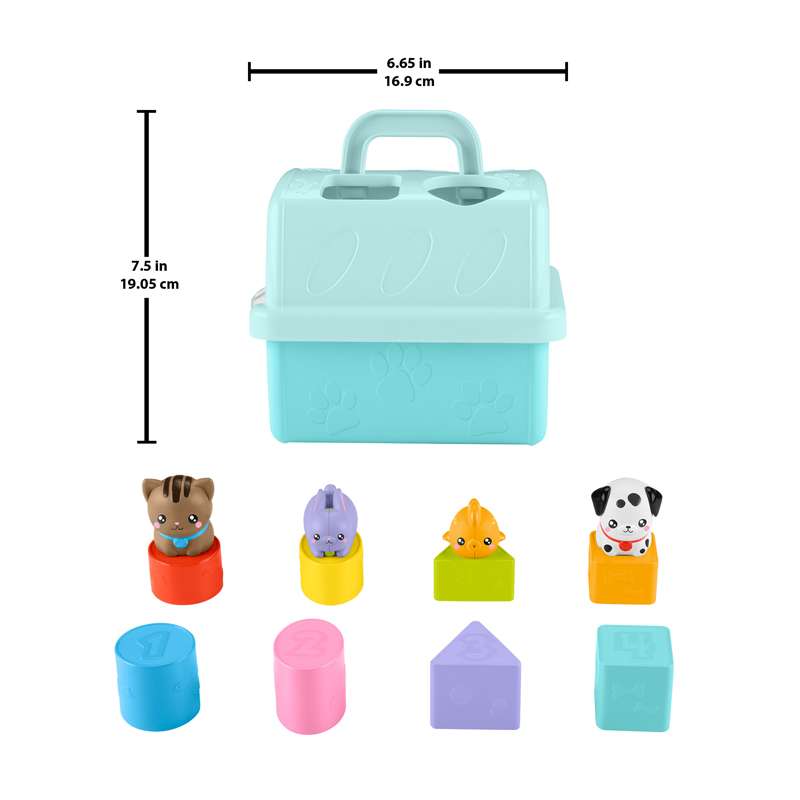 Fisher Price Pet Pals Βαλιτσάκι Μεταφοράς με ζωάκια & σχήματα HTW93