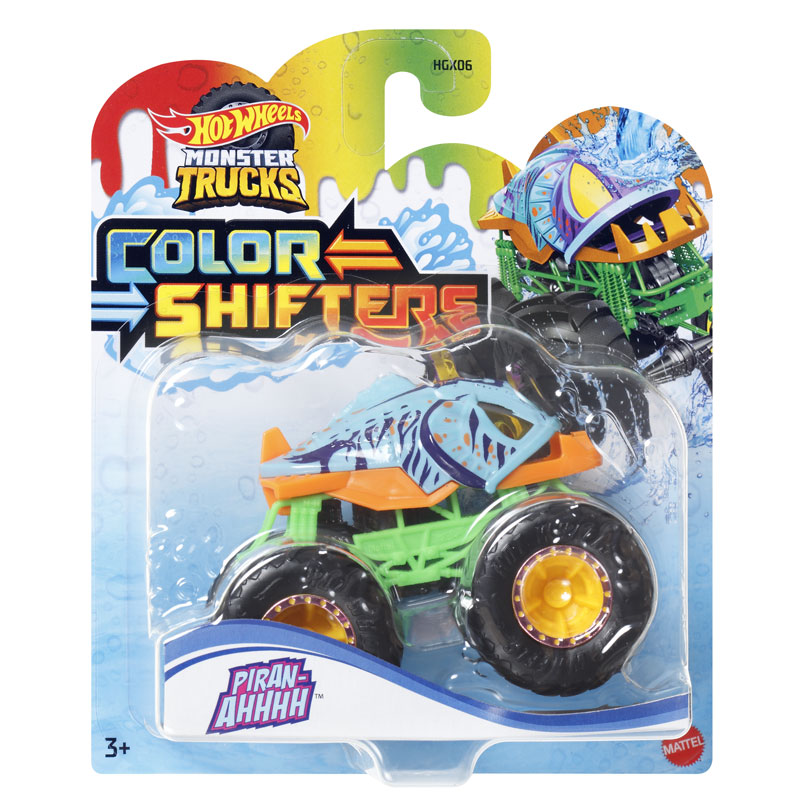 Mattel Hot Wheels Οχήματα Monster Trucks Χρωμοκεραυνοί Piranahhh