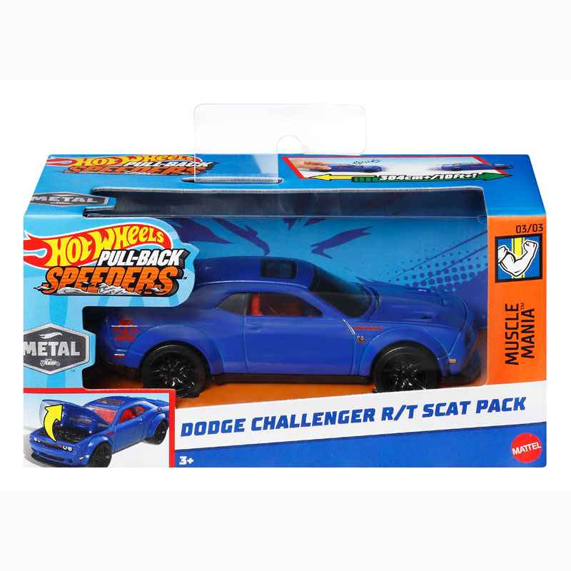 Mattel Hot Wheels Αυτοκινητάκι Pull Back 1:43 EA2 Dodge Challenger R/T Scat Pack