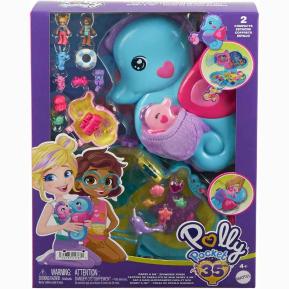 Mattel Polly Pocket Θήκη - Τσαντάκι Seahorse Daddy & Me HWP03