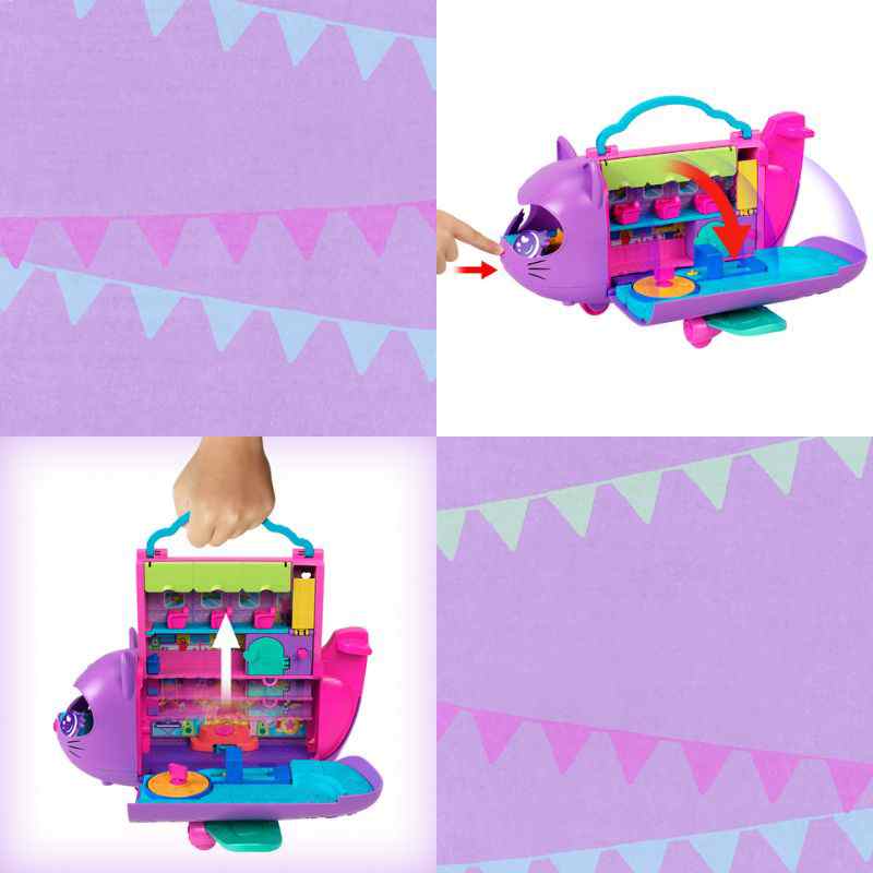 Mattel Polly Pocket Kitty Airways Playset Μίνι Αεροπλάνο Γατάκι HWP19