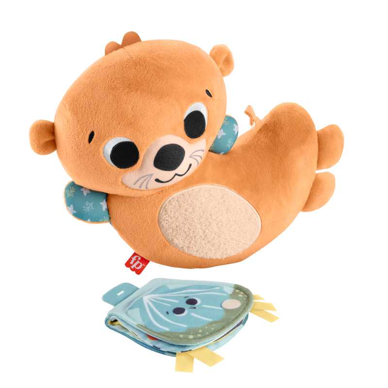 Fisher Price Tummy Time Βίδρα με κίνηση και μαλακό βιβλιαράκι HXG96