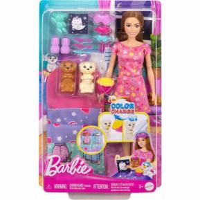 Mattel Barbie Puppy Pijama Party Sleepover με κουταβάκια HXN01