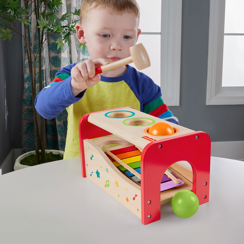 Fisher-Price® Wooden Pound & Tap Bench Xylophone Ξύλινο Μουσικό Παιχνίδι Ξυλόφωνο HXT88