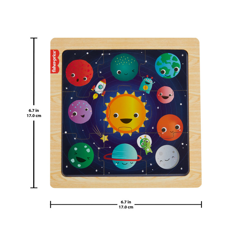 Fisher Price Wooden Jigsaw Puzzle Space Theme Μίνι Ξύλινο Παζλ Διάστημα