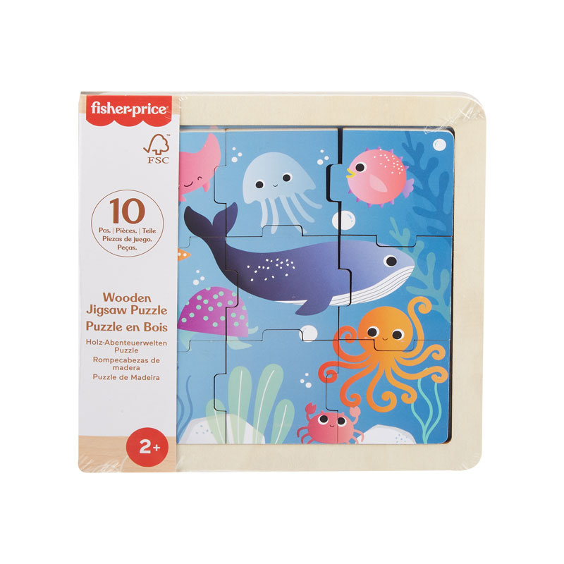 Fisher Price Wooden Jigsaw Puzzle Ocean Theme Μίνι Ξύλινο Παζλ Ζωάκια του βυθού