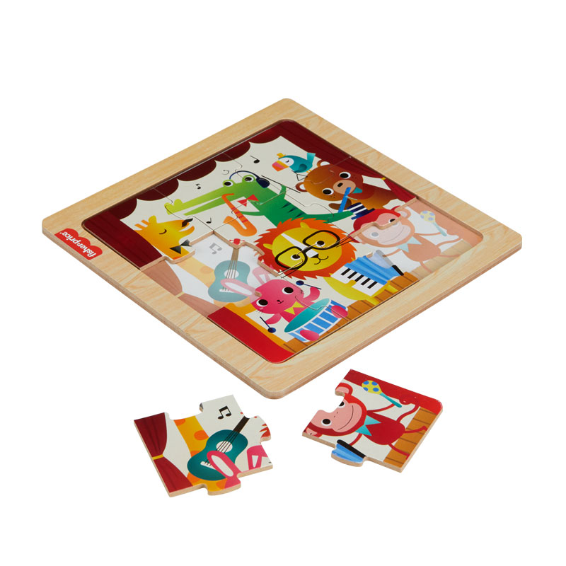 Fisher Price Wooden Jigsaw Puzzle Music Theme Μίνι Ξύλινο Παζλ Μουσικά Όργανα