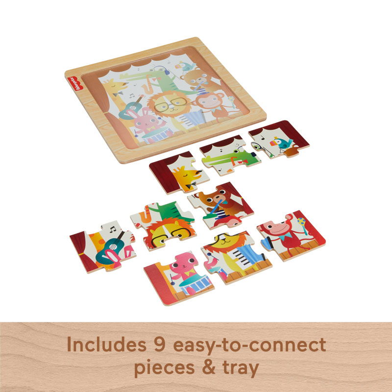 Fisher Price Wooden Jigsaw Puzzle Music Theme Μίνι Ξύλινο Παζλ Μουσικά Όργανα