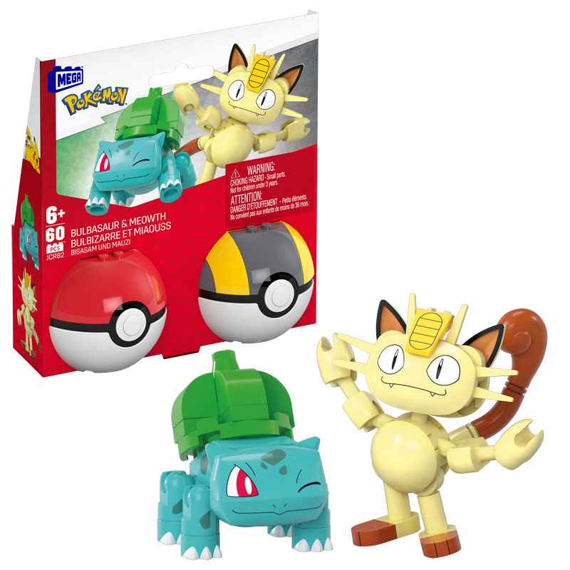 MEGA Construx™Τουβλάκια MEGA™ Pokémon™ Pokeball Σετ Των 2 Bulbasaur & Meowth