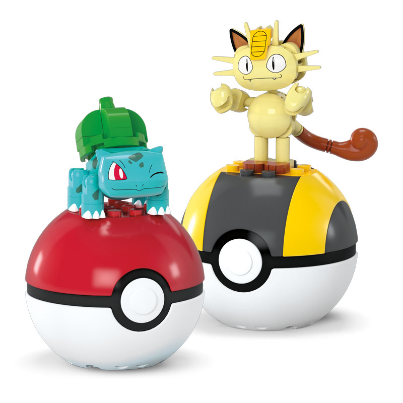 MEGA Construx™Τουβλάκια MEGA™ Pokémon™ Pokeball Σετ Των 2 Bulbasaur & Meowth