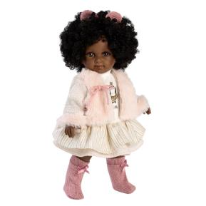 Llorens Έγχρωμη Κούκλα Zuri με Εκρού Ρούχα 35cm 53535