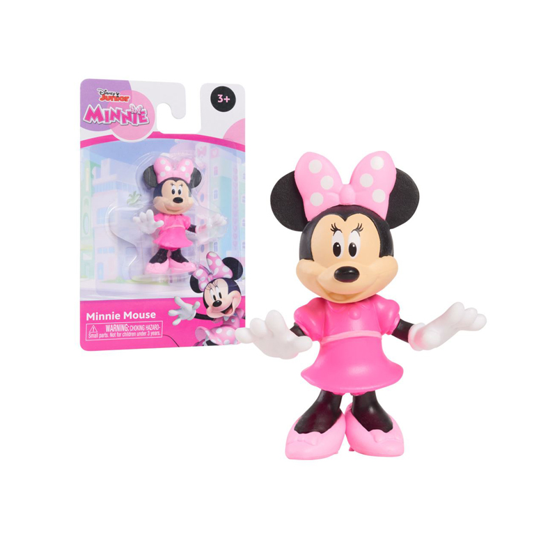 Giochi Preziosi Φιγούρες Minnie & Daisy 6 cm - Minnie Mouse με ροζ φόρεμα