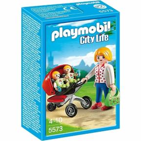 Playmobil City Life Μαμά με Δίδυμα και Καροτσάκι 5573