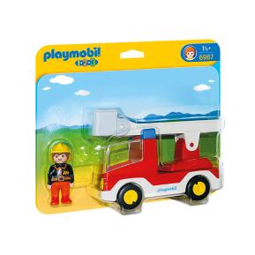 Playmobil 1 2 3 Πυροσβέστης με κλιμακοφόρο όχημα 6967