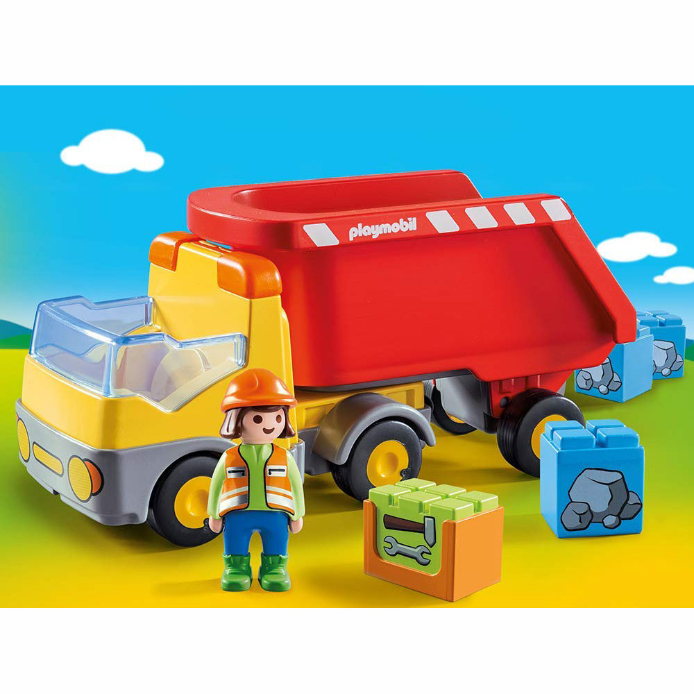Playmobil 1 2 3 Ανατρεπόμενο Φορτηγό με εργάτη 70126