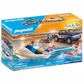 Playmobil Φορτηγάκι με τρέιλερ και ταχύπλοο 70534