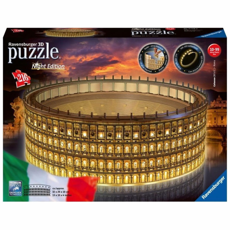 Ravensburger 3D Puzzle 216 τμχ. Το Κολοσσάιο Night Edition 11148