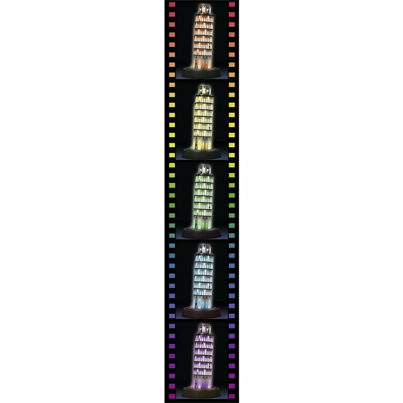 Ravensburger 3D Puzzle 216τμχ Πύργος της Πίζας Night Edition 12515